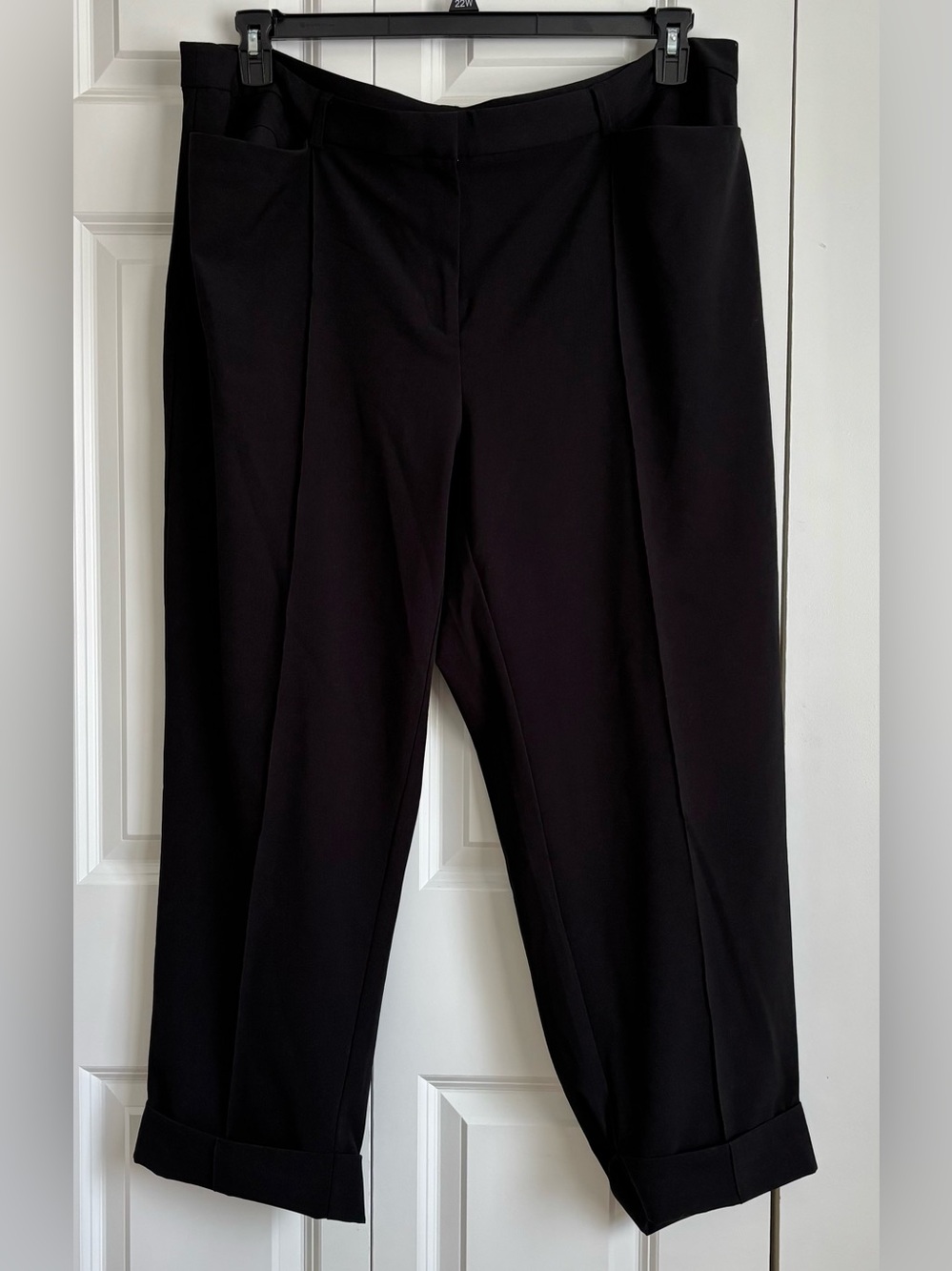 Women's Black Tailored Crop Trousers